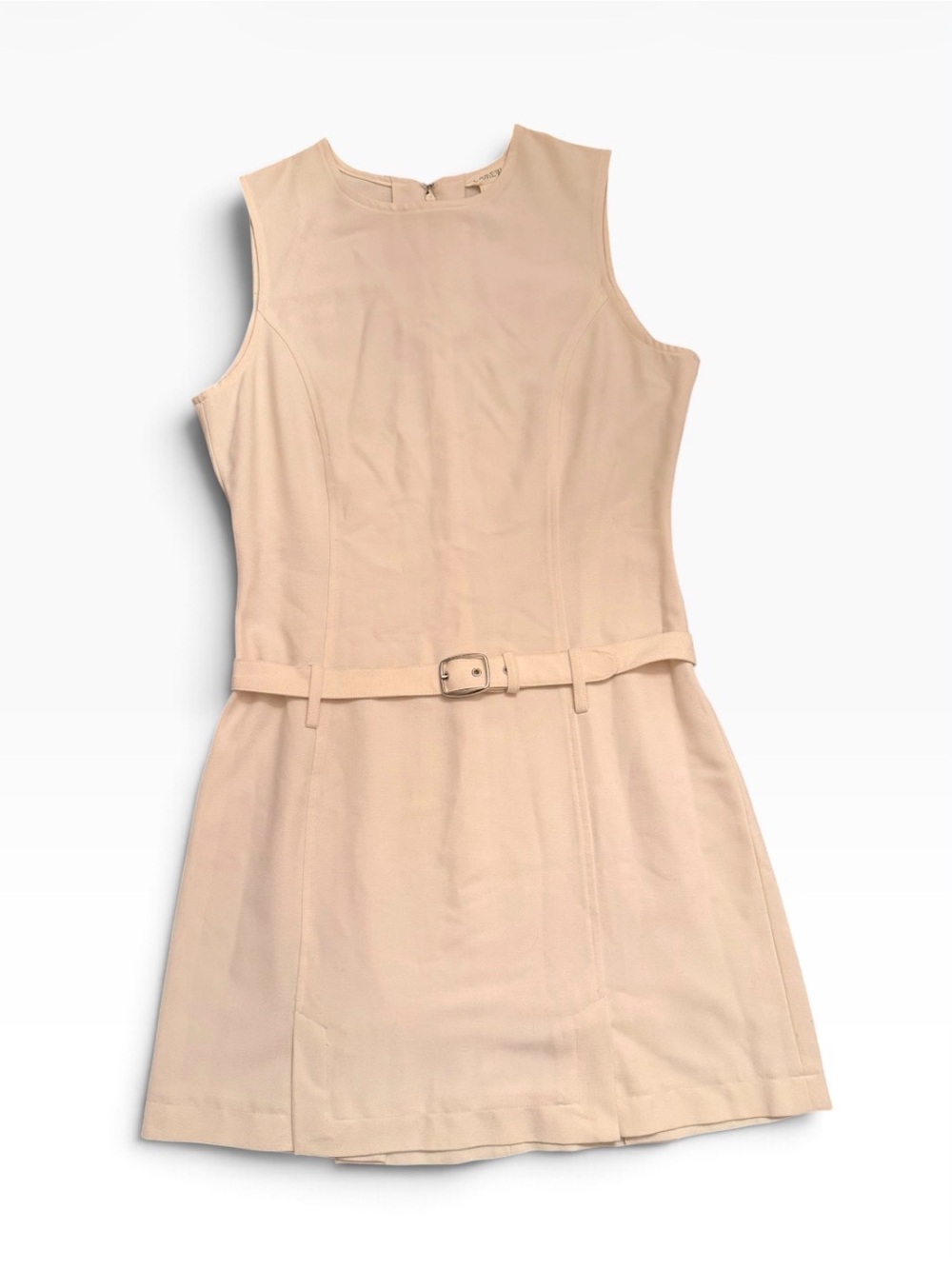 J. Crew Sleeveless Belted Light Beige Dress